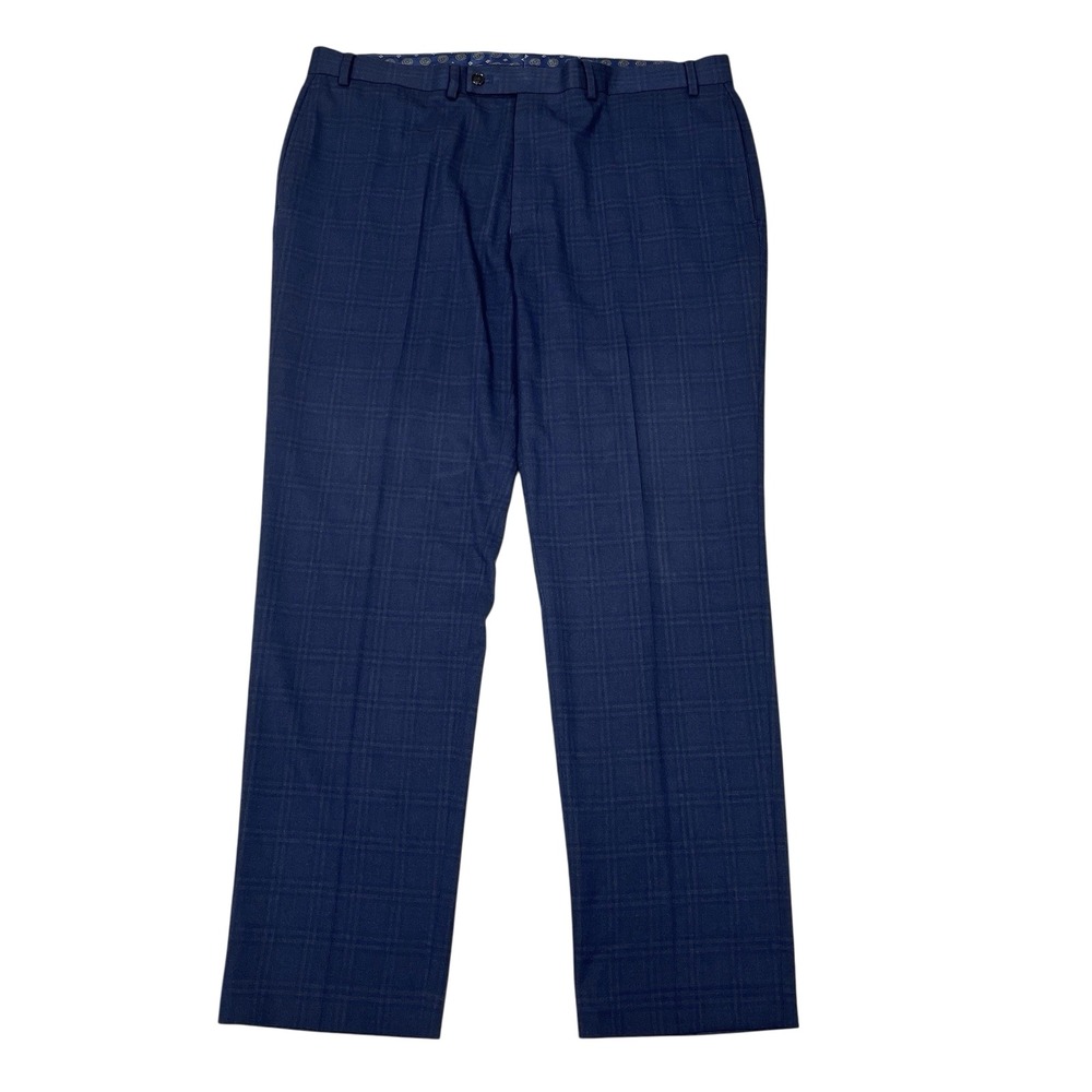 Lauren Ralph Lauren Dress Pants Mens 40x32 Navy Window Pane Check Flat Front